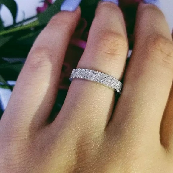 Eternity weeding sterling silver band ring - Picture 2 of 7